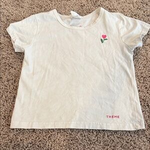 Theme Cream Tee with Pink Tulip Design